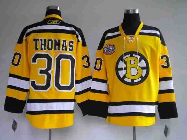 Bruins 30 Thomas yellow Winter Classic Jerseys
