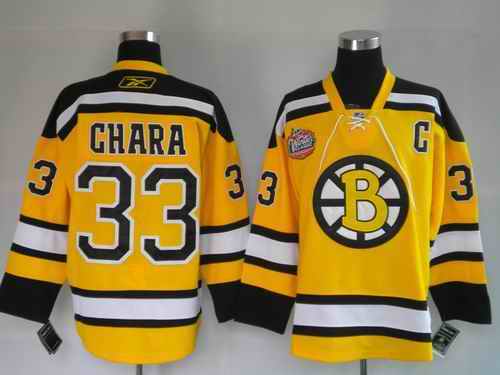 Bruins 33 Chara Yellow Winter Classic Jerseys