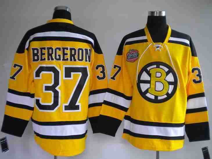 Bruins 37 Patrice Bergeron yellow Winter Classic Jerseys