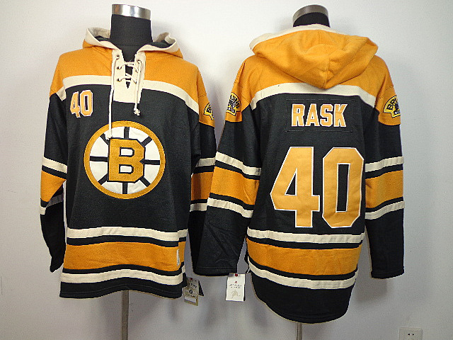 Bruins 40 Rask Black Hooded Jerseys