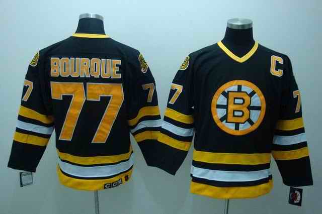 Bruins 77 Bourque black Jerseys