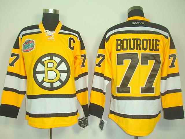 Bruins 77 Bourque yellow winter classic Jerseys