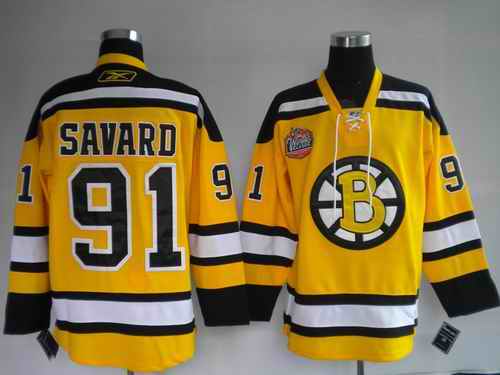 Bruins 91 Savard Winer Classic yellow Jerseys