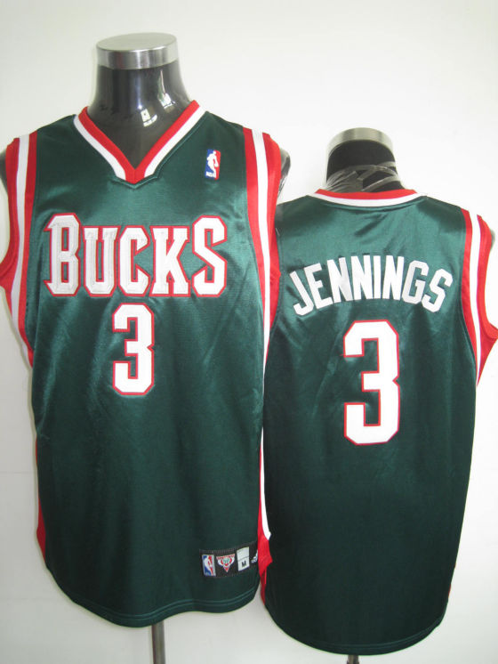 Bucks 3 Brandon Jennings Green Jerseys