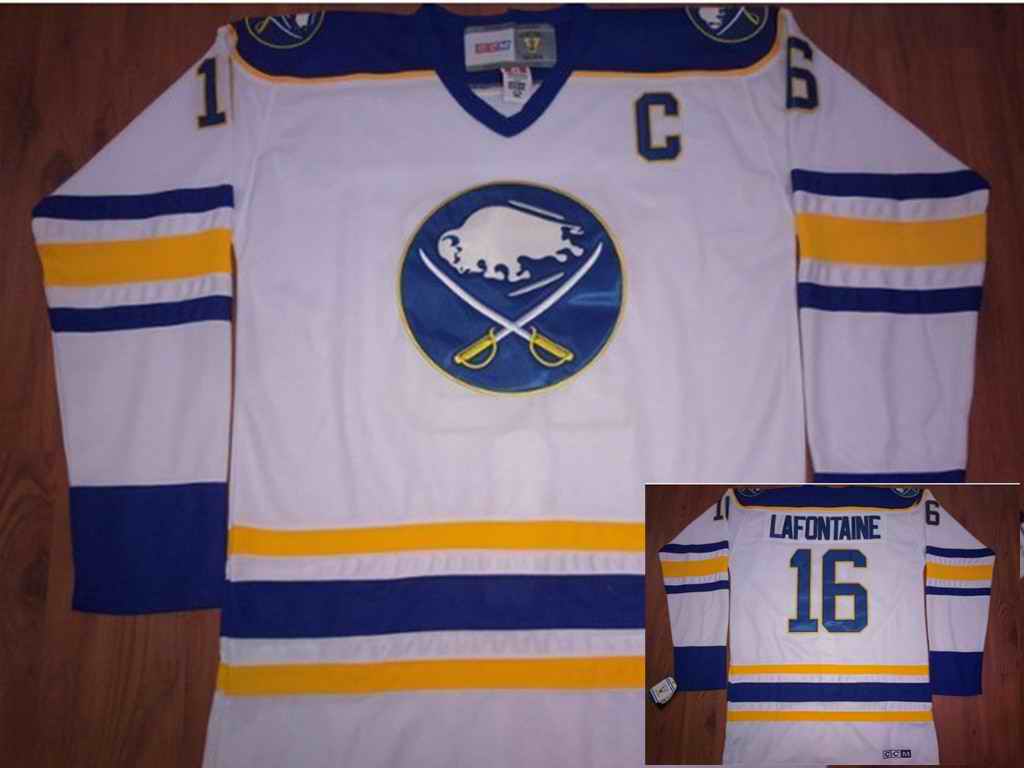 Buffalo Sabres 16 LAFONTAINE White jerseys