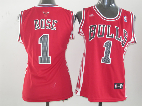 Bulls 1 ROSE Red Women Jersey