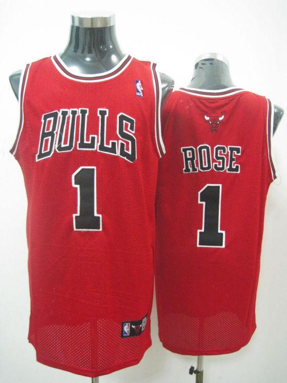 Bulls 1 Derek Rose Red Jerseys
