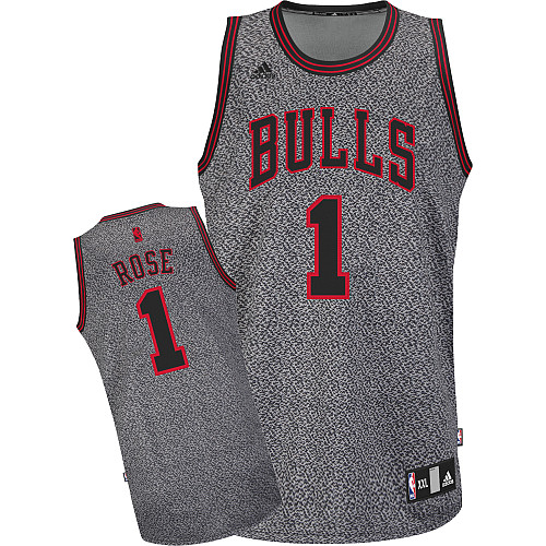 Bulls 1 Rose Grey&Red Jerseys