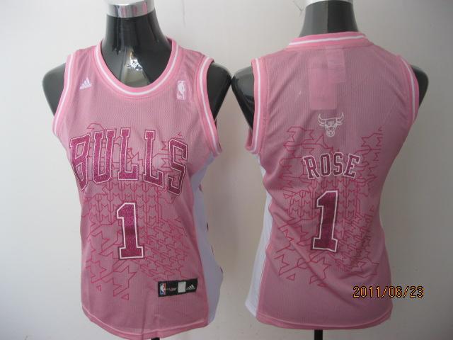 Bulls 1 Rose Pink Women Jersey