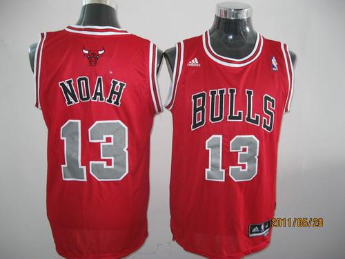 Bulls 13 Noah Red Grey Number Jerseys