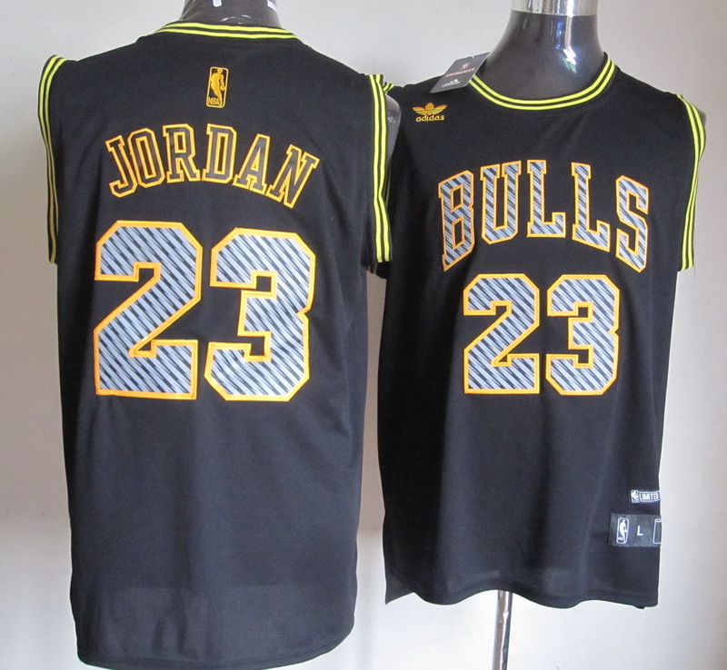 Bulls 23 Jordan Black Fashion Jerseys