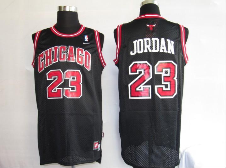 Bulls 23 Jordan Black Red Number Fans Edition Jerseys