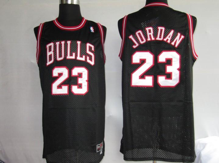 Bulls 23 Jordan Black White Number Jerseys