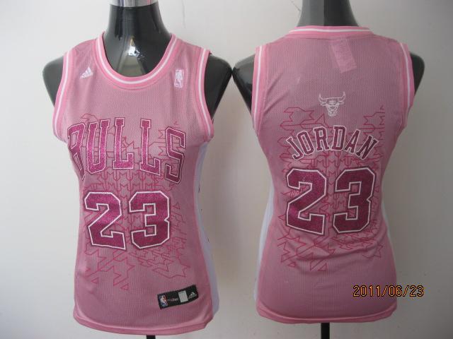 Bulls 23 Jordan Pink Women Jersey