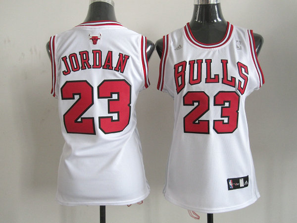 Bulls 23 Jordan White Women Jersey