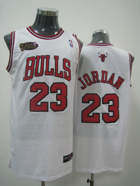 Bulls 23 Michael Jordan White Final Patch Jerseys