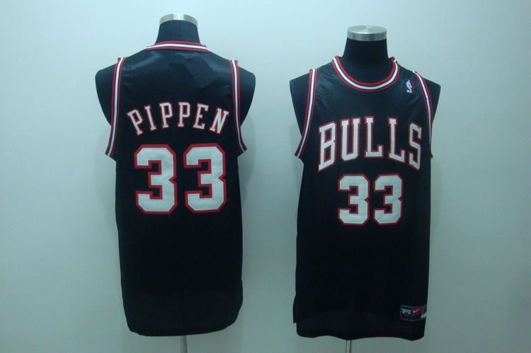 Bulls 33 Scottie Pippen Black Jerseys
