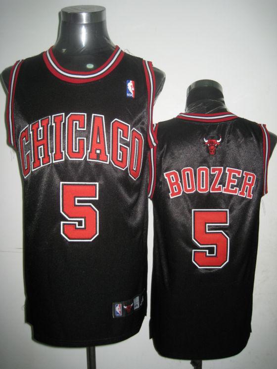 Bulls 5 Boozer Black Jerseys