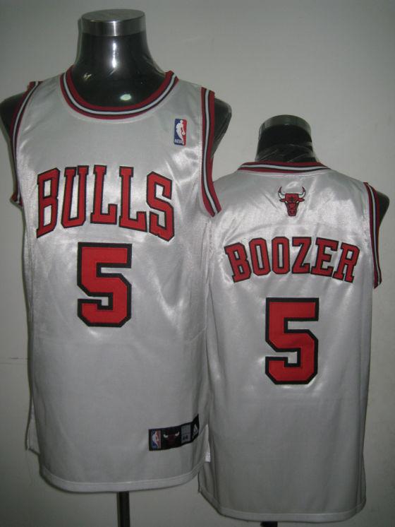 Bulls 5 Boozer White Jerseys