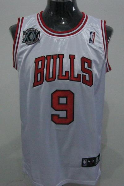 Bulls 9 Deng White 20th Anniversary Jerseys