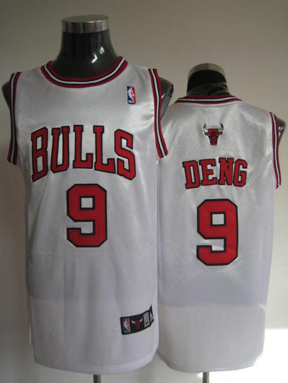 Bulls 9 Luol Deng Whtie Jerseys
