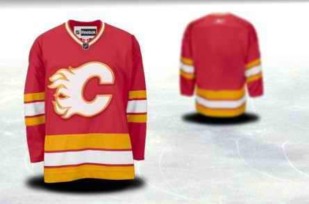 Calgary Flames Men Customized Red Third Jersey