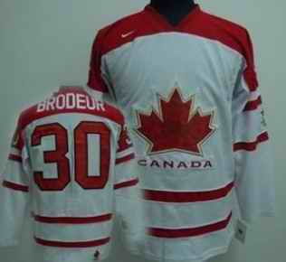 Canada 30 Brodeur White Jerseys