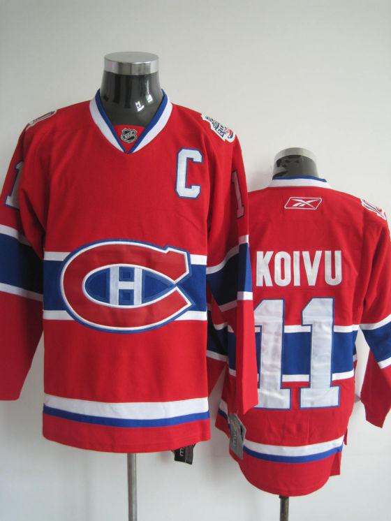 Canadiens 11 Koivu Red CH Patch Jerseys