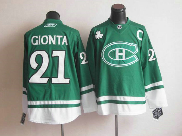 Canadiens 21 Gionta Green C Patch Jerseys