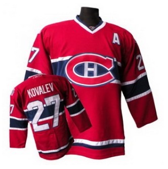 Canadiens 27 Alexei Kovalev 100th A Patch Red Jerseys