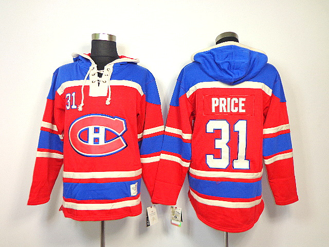 Canadiens 31 Price Red Hooded Jerseys