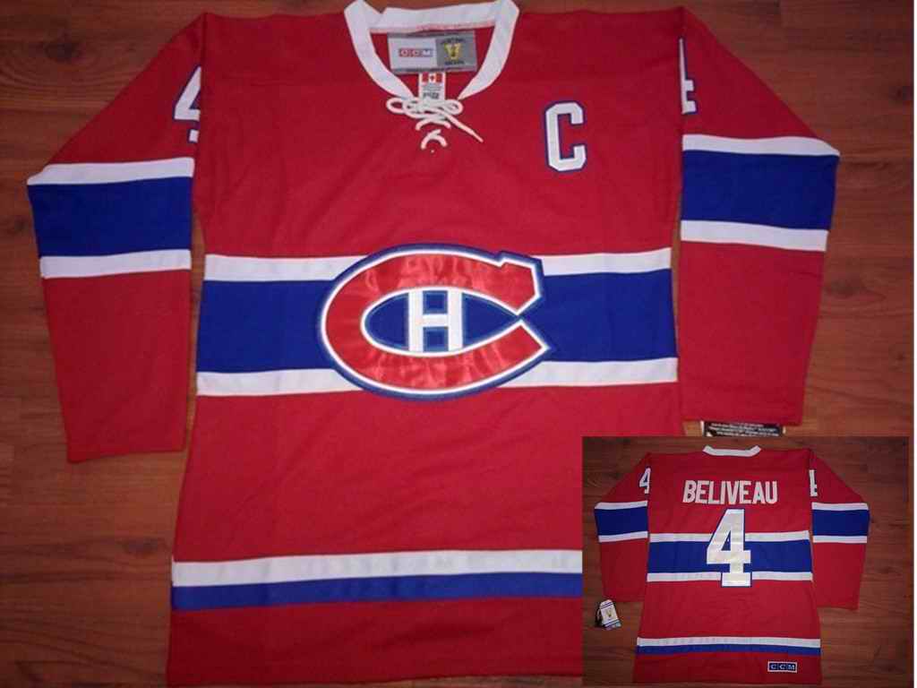 Canadiens 4 BELIVEAU Red jerseys