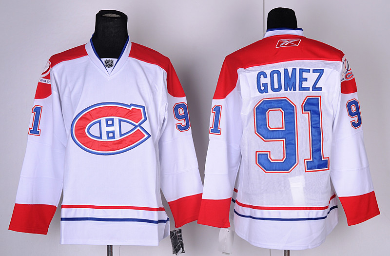 Canadiens 91 Gomez White CH Jerseys
