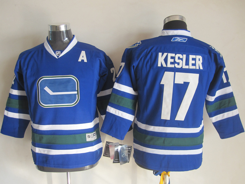 Canucks Kesler 17 Blue Third version Youth Jersey - Click Image to Close