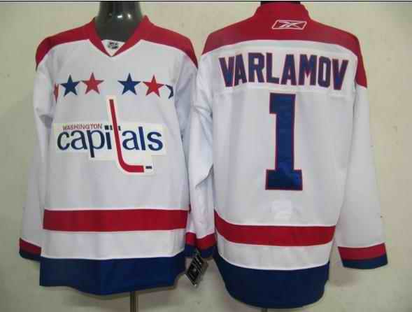 Capitals 1 Varlamov white winter classic Jerseys