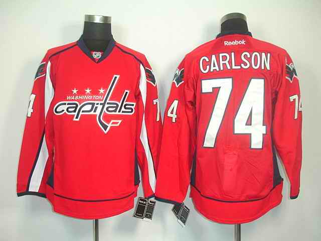 Capitals 74 carlson red jerseys