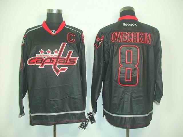 Capitals 8 Alex Ovechkin black Jerseys