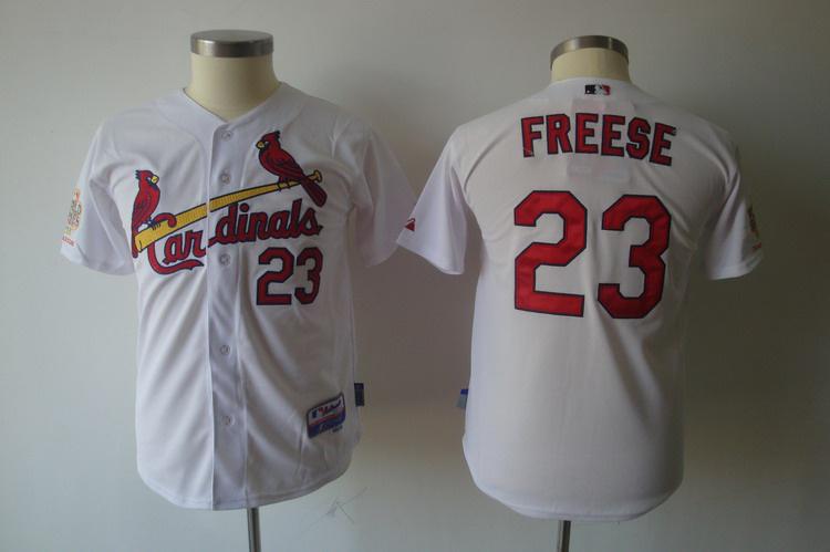 Cardinals 23 Freese white kids Jerseys