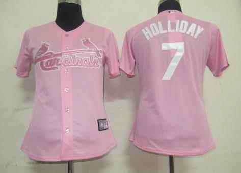 Cardinals 7 Holliday pink women Jersey