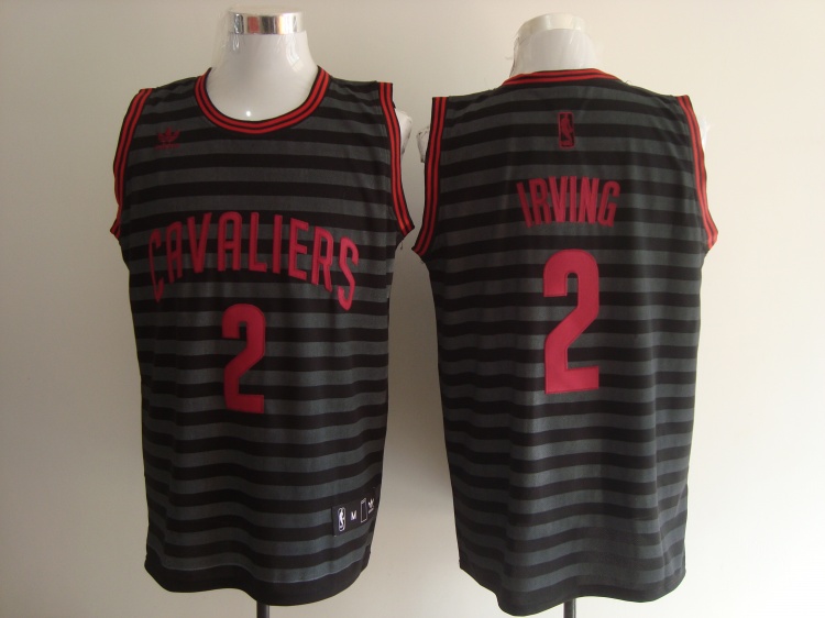 Cavaliers 2 Irving Black Stripe Jerseys