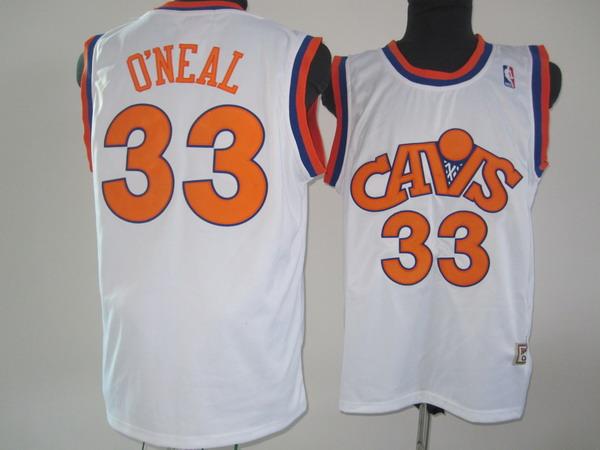Cavaliers 33 Shaquille O neal White CAVS Jerseys