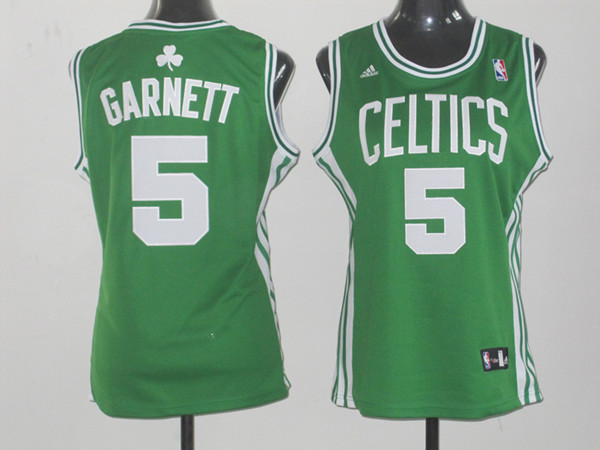 Celtics 5 Garnett Green Women Jersey