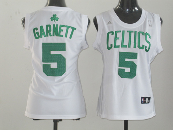 Celtics 5 Garnett White Women Jersey