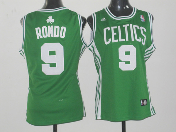 Celtics 9 Rondo Green Women Jersey - Click Image to Close