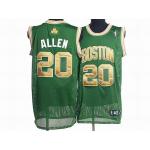 Celtics 20 Allen Green Gold Number Jerseys