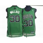 Celtics 30 Wallace Green Black Number Jerseys