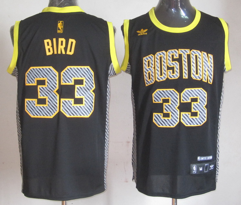 Celtics 33 Bird Black Fashion Jerseys
