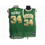 Celtics 34 Pierce Green Gold Number Jerseys - Click Image to Close