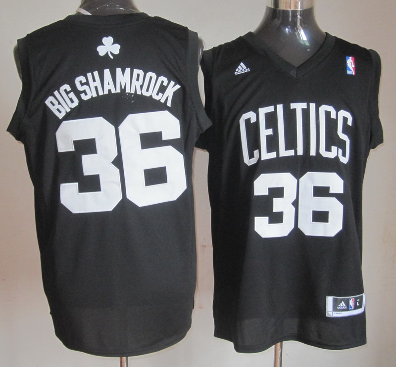 Celtics 36 Big Shamrock Black Jerseys