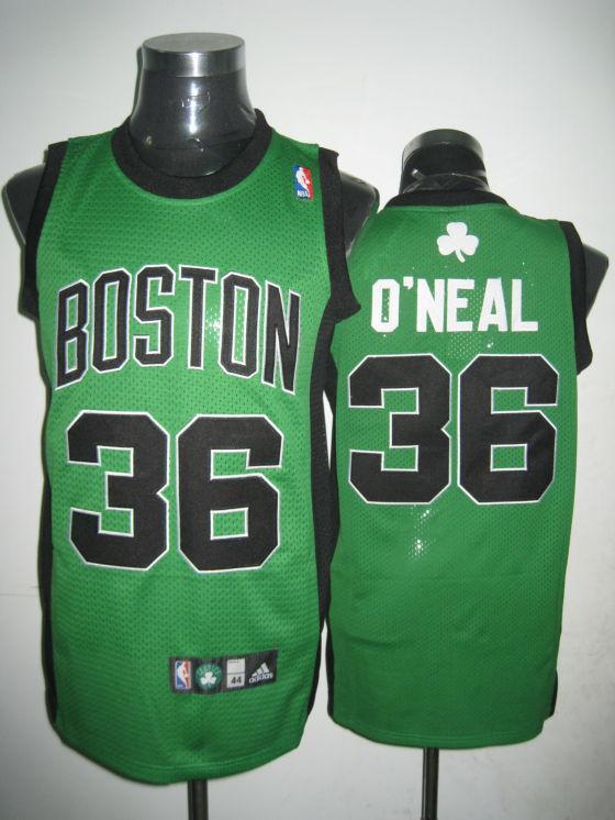 Celtics 36 Shaquille O Neal Green Black Number Jerseys